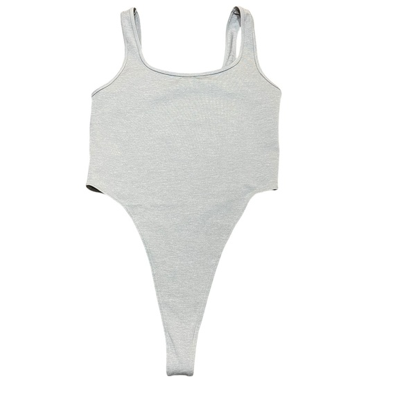 Alo Airbrush Hotshot Bodysuit Size Large New High Cut Square Neck Stretch - Picture 1 of 9